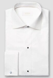 Eton Albini Elevated Organic Supima 120 Cotton Twill French Cuffs Overhemd Wit