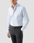 Eton Albini Organic Supima Cotton Twill Mother of Pearl Buttons Overhemd Licht Blauw