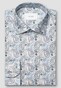 Eton Allover Fantasy Paisley Pattern Cotton Tencel Overhemd Blauw-Multi
