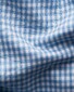 Eton Allover Gingham Check Soft Cotton Tencel Overhemd Licht Blauw