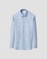 Eton Allover Gingham Check Soft Cotton Tencel Overhemd Licht Blauw