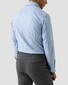 Eton Allover Gingham Check Soft Cotton Tencel Overhemd Licht Blauw