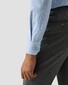 Eton Allover Gingham Check Soft Cotton Tencel Overhemd Licht Blauw