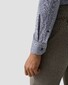 Eton Allover Gingham Check Soft Cotton Tencel Overhemd Navy
