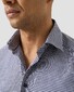 Eton Allover Gingham Check Soft Cotton Tencel Overhemd Navy