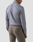 Eton Allover Gingham Check Soft Cotton Tencel Overhemd Navy