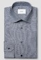 Eton Allover Gingham Check Soft Cotton Tencel Overhemd Navy