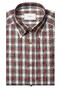 Eton Allover Multi Tartan Plaid Check Button-Down Organic Cotton Overhemd Rood-Multi