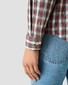 Eton Allover Multi Tartan Plaid Check Button-Down Organic Cotton Overhemd Rood-Multi