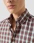 Eton Allover Multi Tartan Plaid Check Button-Down Organic Cotton Overhemd Rood-Multi