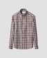 Eton Allover Multi Tartan Plaid Check Button-Down Organic Cotton Overhemd Rood-Multi