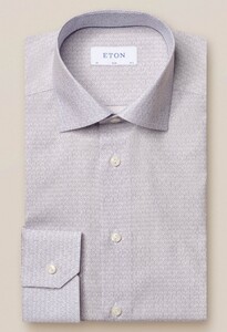 Eton Art Deco Contrast Poplin Overhemd Blauw