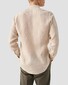 Eton Band Collar Luxury Subtle Texture Garment Washed Linnen Overhemd Beige