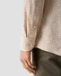 Eton Band Collar Luxury Subtle Texture Garment Washed Linnen Overhemd Beige