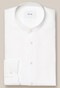 Eton Band Collar Luxury Subtle Texture Garment Washed Linnen Overhemd Wit