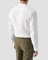 Eton Band Collar Luxury Subtle Texture Garment Washed Linnen Overhemd Wit
