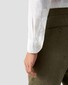 Eton Band Collar Luxury Subtle Texture Garment Washed Linnen Overhemd Wit