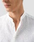 Eton Band Collar Luxury Subtle Texture Garment Washed Linnen Overhemd Wit