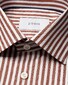 Eton Bengal Stripe Organic Cotton Signature Twill Overhemd Donker Rood