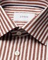 Eton Bengal Stripe Organic Cotton Signature Twill Overhemd Donker Rood