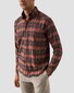 Eton Bold Plaid Check Button-Down Cotton Flanel Overhemd Rood