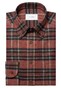 Eton Bold Plaid Check Button-Down Cotton Flanel Overhemd Rood