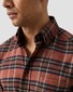 Eton Bold Plaid Check Button-Down Cotton Flanel Overhemd Rood