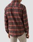 Eton Bold Plaid Check Button-Down Cotton Flanel Overhemd Rood