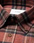 Eton Bold Plaid Check Button-Down Cotton Flanel Overhemd Rood