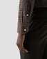 Eton Brushed Cotton Signature Flanel Multi Check Pattern Overhemd Donker Rood
