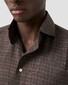 Eton Brushed Cotton Signature Flanel Multi Check Pattern Overhemd Donker Rood