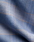 Eton Check Cotton Twill Overhemd Blauw