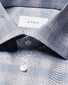 Eton Check Cotton Twill Overhemd Blauw