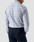 Eton Check Cotton Twill Overhemd Blauw