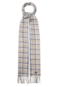Eton Check Merino Wool Scarf Beige