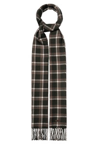 Eton Check Merino Wool Scarf Dark Green
