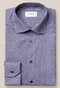 Eton Check Twill Contrast Button Overhemd Navy