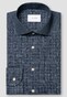 Eton Classic Multi Cheeck Brushed Cotton Flanel Overhemd Donker Blauw