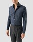 Eton Classic Multi Cheeck Brushed Cotton Flanel Overhemd Donker Blauw