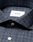 Eton Classic Multi Cheeck Brushed Cotton Flanel Overhemd Donker Blauw