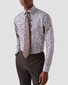 Eton Contemporary Houndstooth Signature Twill Overhemd Midden Bruin