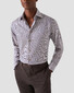 Eton Contemporary Houndstooth Signature Twill Overhemd Midden Bruin