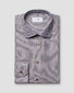 Eton Contemporary Houndstooth Signature Twill Overhemd Midden Bruin