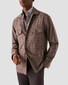 Eton Contemporary Houndstooth Signature Twill Overhemd Midden Bruin