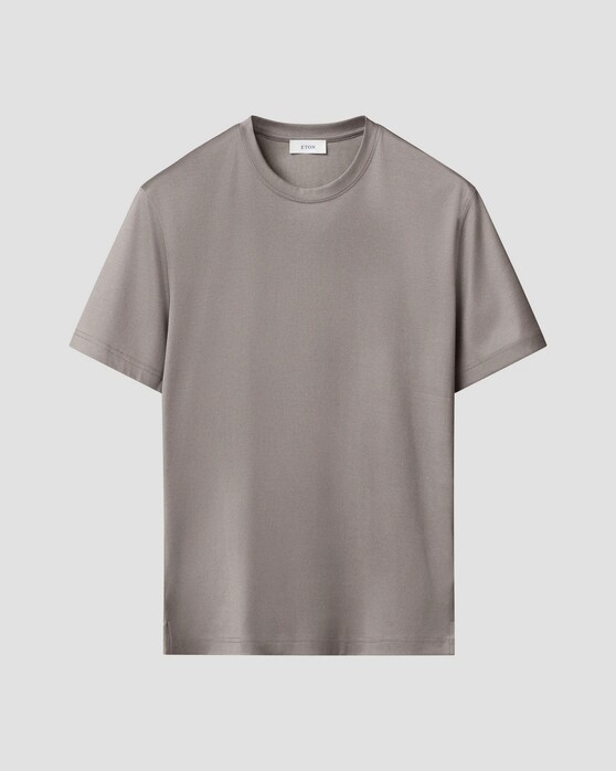 Eton Crew Neck Filo di Scozia Jersey Cotton T-Shirt Grijs