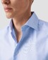 Eton Cutaway Collar Rich Structured Textured Twill Overhemd Licht Blauw