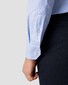 Eton Cutaway Collar Rich Structured Textured Twill Overhemd Licht Blauw