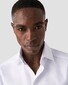 Eton Cutaway Collar Rich Structured Textured Twill Overhemd Wit