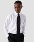 Eton Cutaway Collar Rich Structured Textured Twill Overhemd Wit