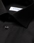 Eton Cutaway Collar Rich Structured Textured Twill Overhemd Zwart